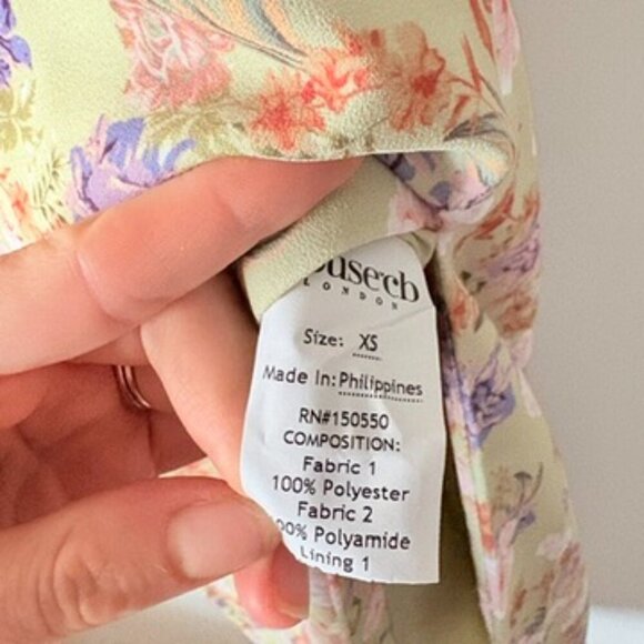 House of CB Charlotte Peony Print Floral Midi Dress Size XS - Picture 16 of 16